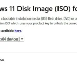 Nút tải file ISO Windows 11 trên trang web Microsoft