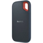 Ổ cứng SSD di động SanDisk Extreme Portable 8TB màu đen nhìn nghiêng, nổi bật thiết kế nhỏ gọn và bền bỉ.