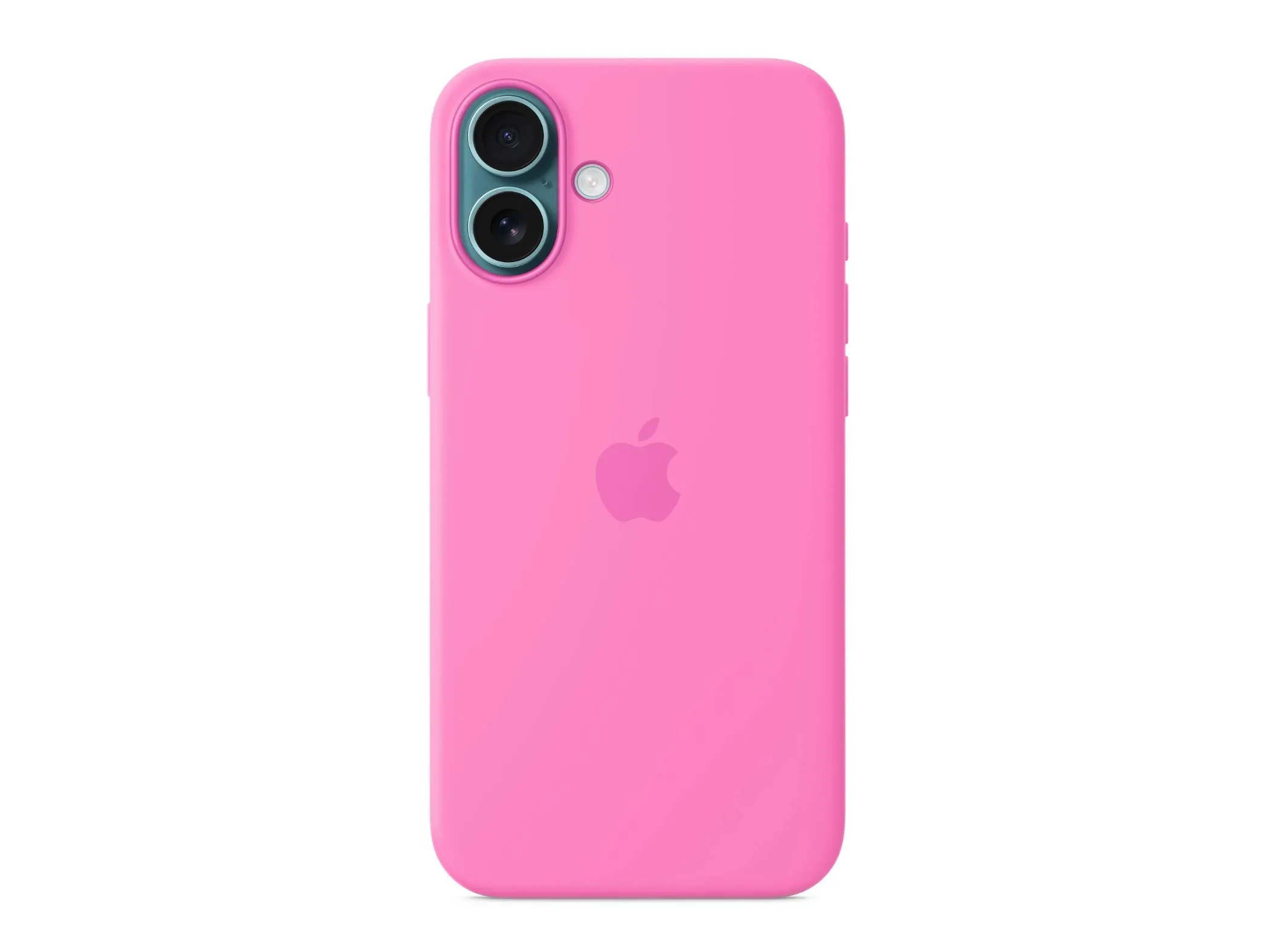 Ốp lưng silicone Apple MagSafe màu Peony cho iPhone 16 Plus.