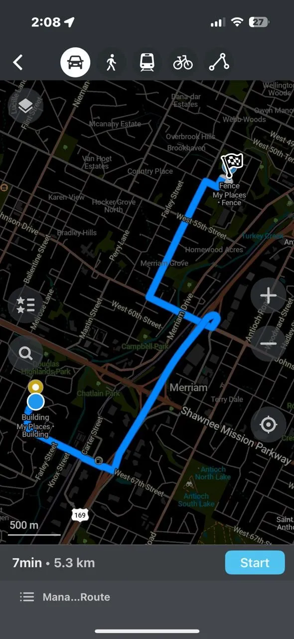 Organic Maps hiển thị khoảng cách giữa hai điểm, đảm bảo quyền riêng tư người dùng