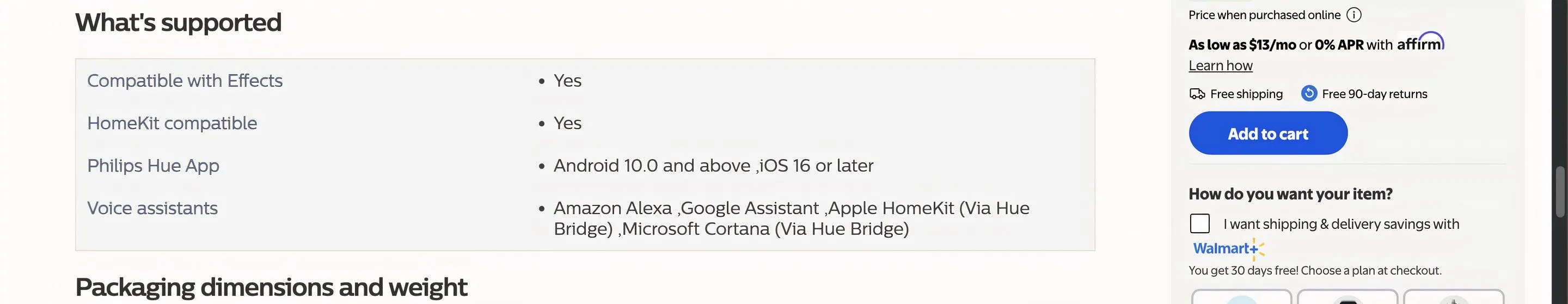 Phần hiển thị thiết bị hỗ trợ trợ lý ảo như Alexa và Google Assistant khi mua bóng đèn thông minh