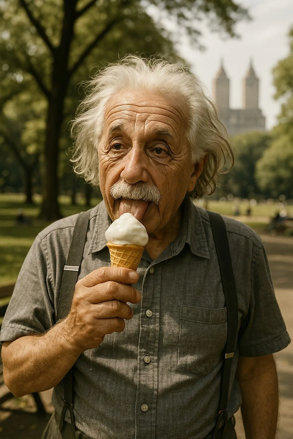 Phiên bản hình ảnh chất lượng cao hơn của người đàn ông giống Einstein do GPT-4o trong ChatGPT tạo ra.