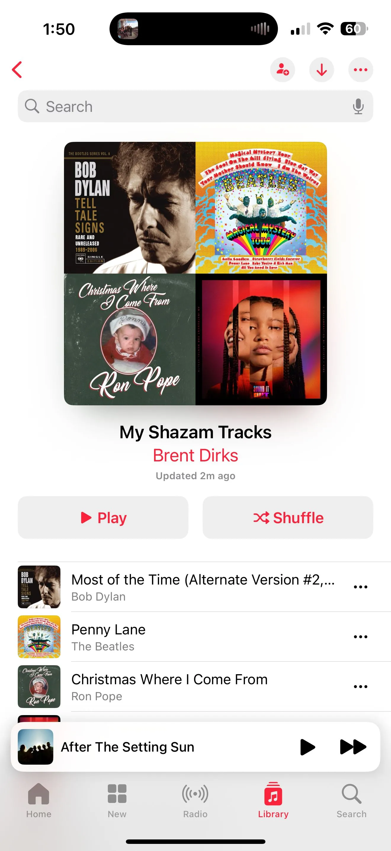 Playlist &quot;My Shazam Tracks&quot; trên Apple Music đã được đồng bộ
