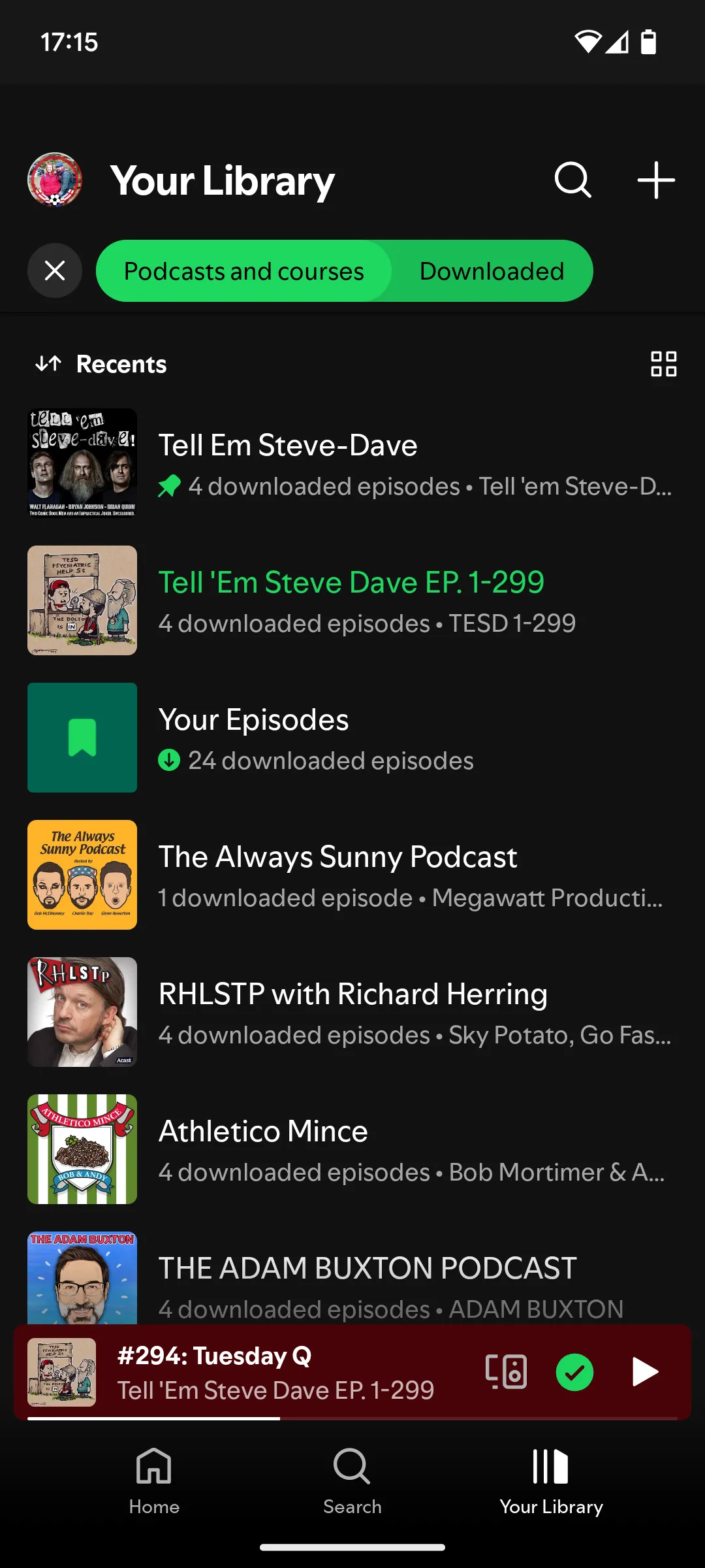 Podcast đã tải xuống trên ứng dụng Spotify