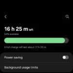 Samsung Battery menu