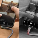 So sánh cáp sạc USB-C góc vuông Ainope với cáp sạc thẳng thông thường, thể hiện sự tiện lợi khi sử dụng.