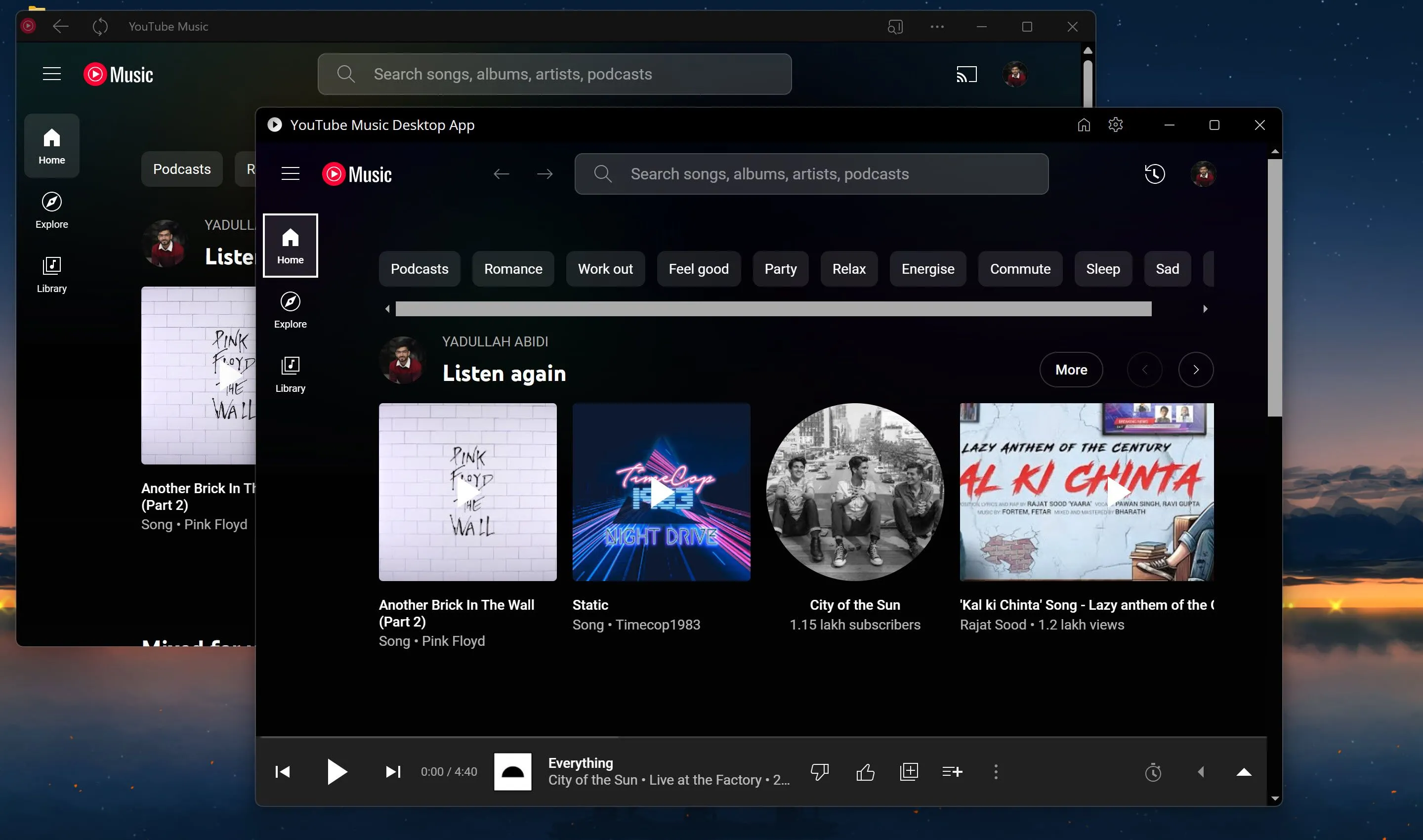 So sánh giao diện ứng dụng YouTube Music Desktop (YTMD) và YouTube Music PWA trên máy tính