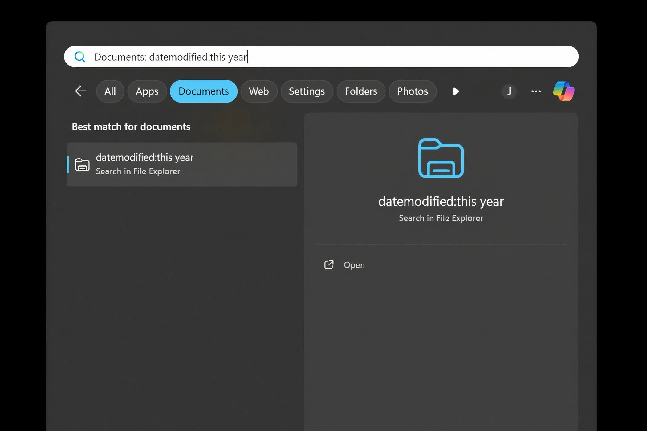Sử dụng bộ lọc tìm kiếm theo ngày chỉnh sửa trong File Explorer Windows