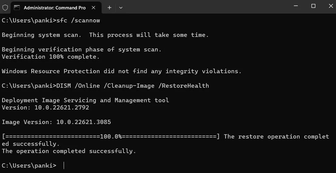 Sử dụng lệnh SFC và DISM để quét và sửa chữa lỗi hệ thống Windows