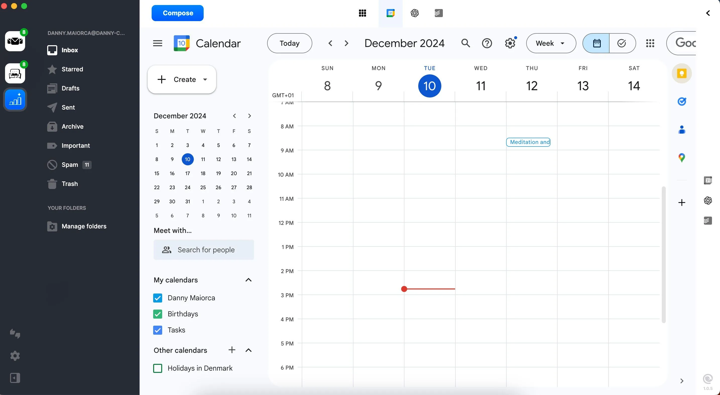 Sử dụng lịch Google Calendar tích hợp trực tiếp trong ứng dụng Mailbird