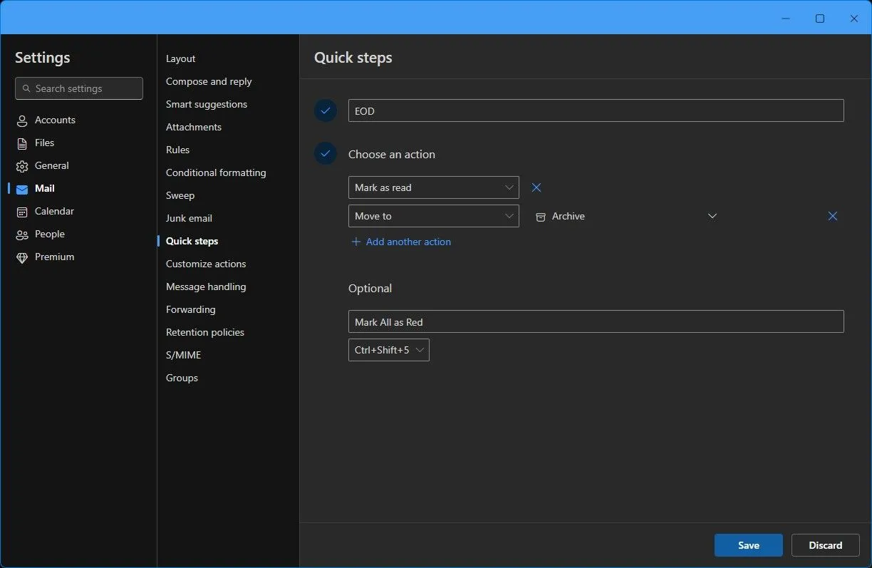 Sử dụng tính năng Quick Steps trong Microsoft Outlook để tự động hóa các hành động