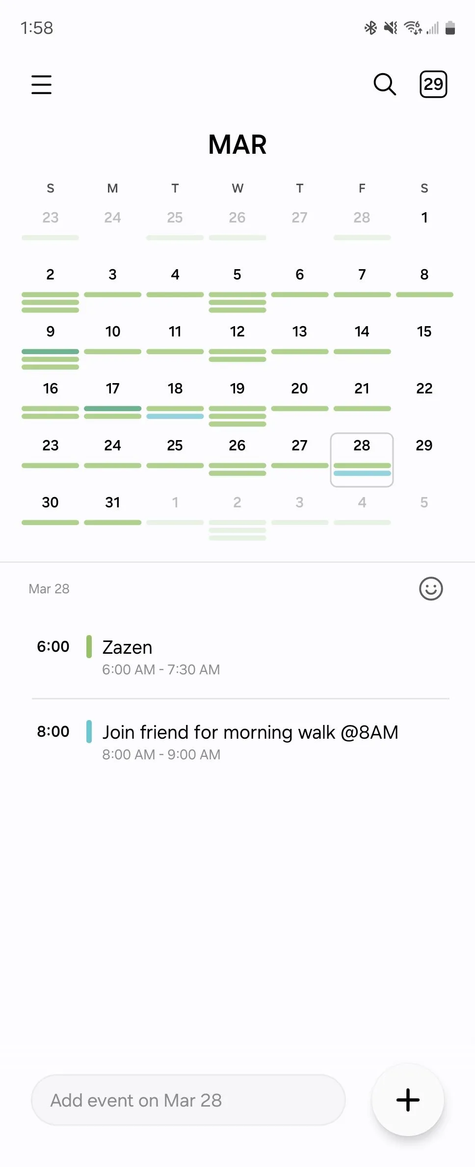 Sự kiện 'Parent Teacher Conference' đã được tự động tạo với thời gian chính xác trong ứng dụng Lịch Samsung.