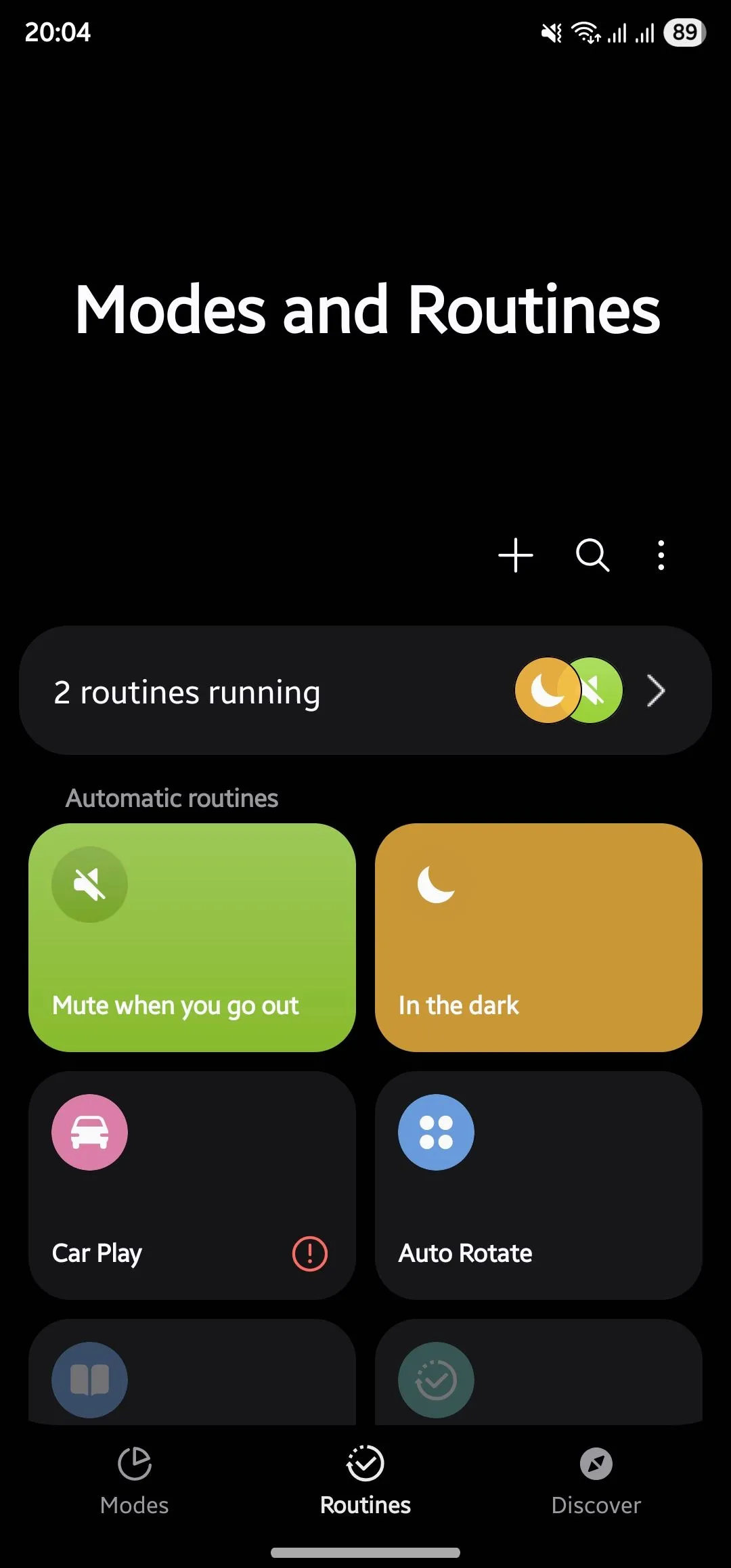 Tab Quy trình trong ứng dụng Chế độ và Quy trình trên điện thoại Samsung