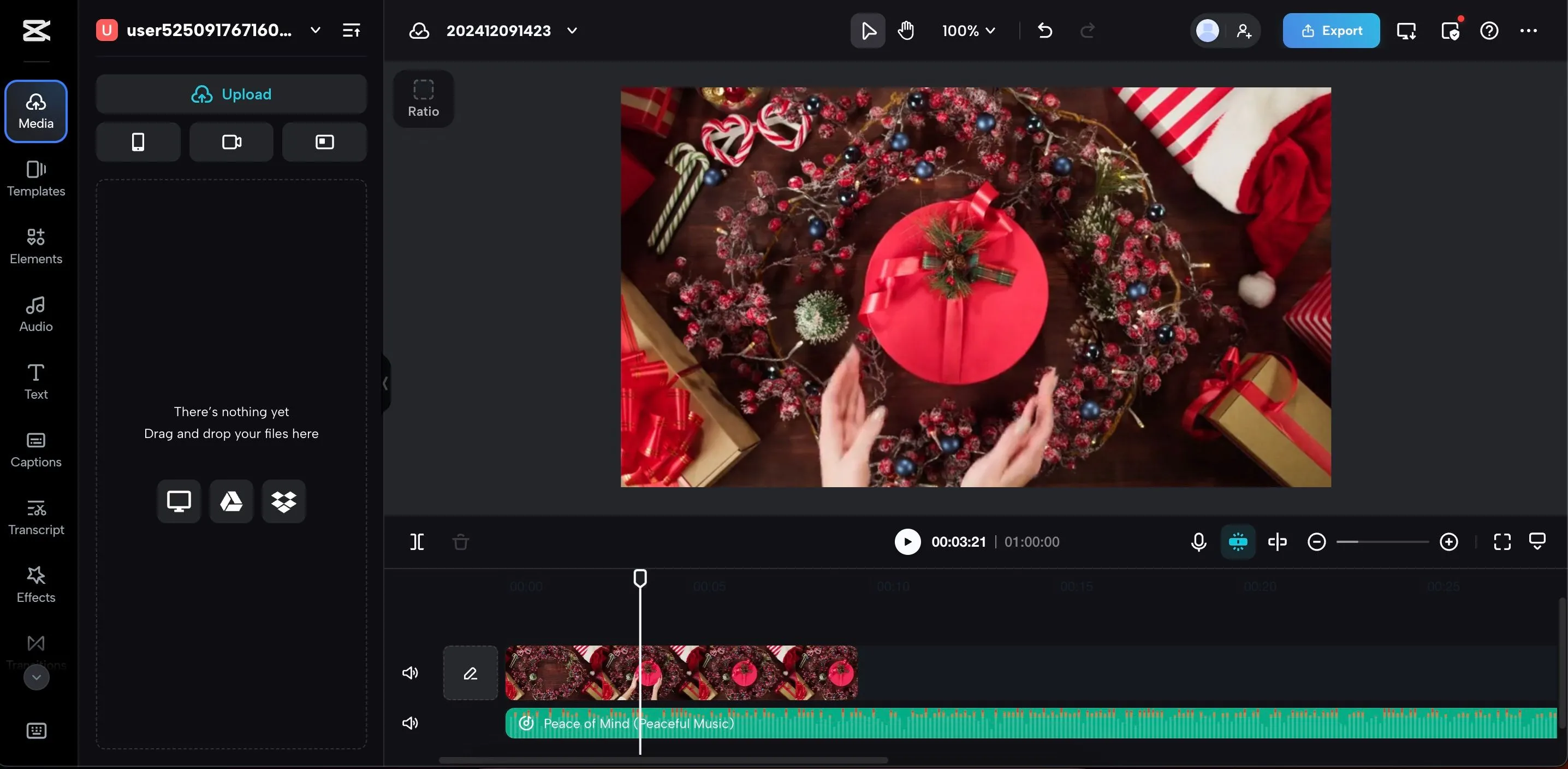 Tải lên tệp âm thanh hoặc video lên CapCut Online