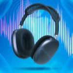 Tai nghe AirPods Max với hiệu ứng sóng âm thanh minh họa chất lượng âm thanh lossless qua kết nối USB-C