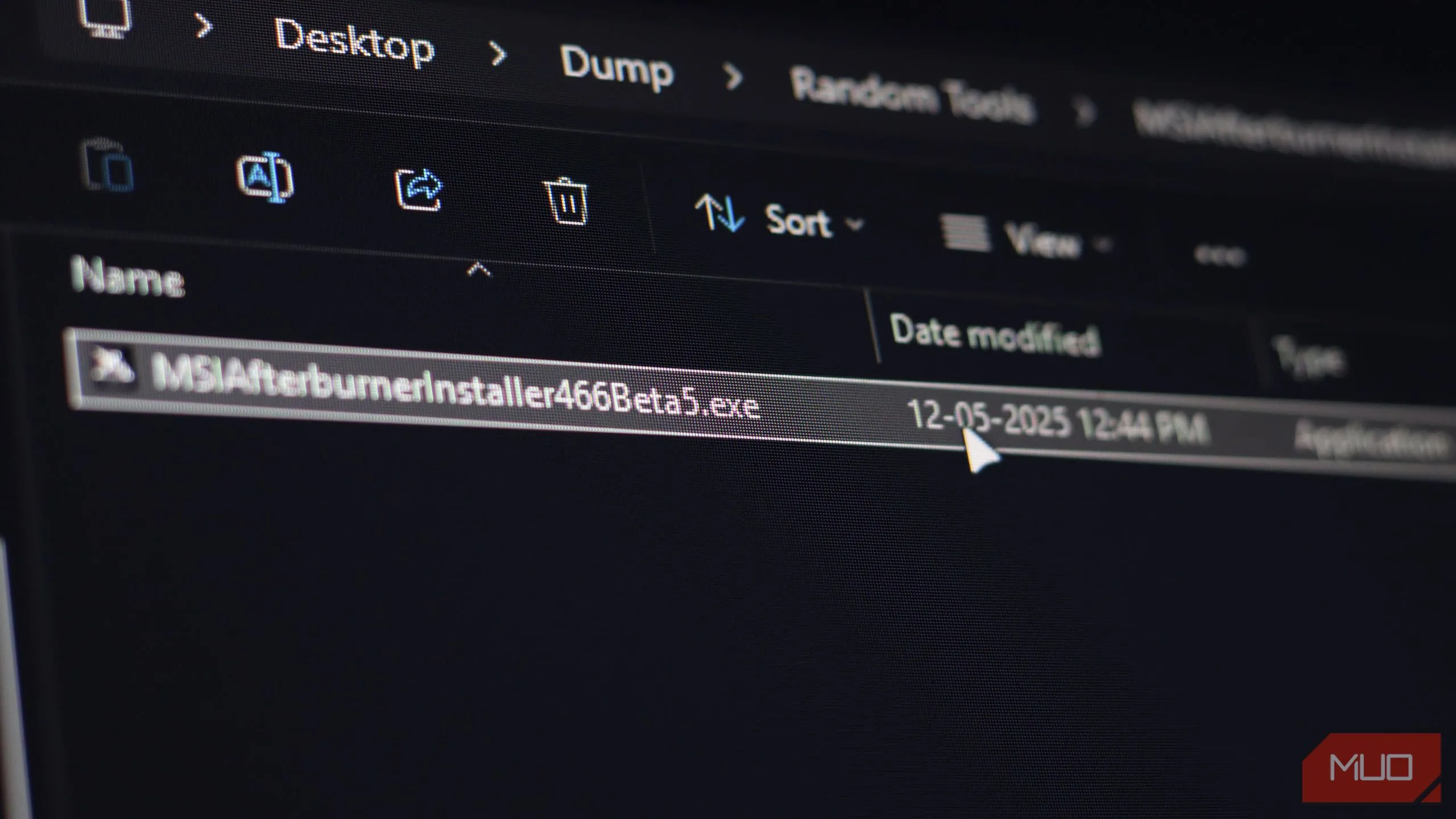 Tệp tin thực thi .exe hiển thị trong File Explorer của Windows