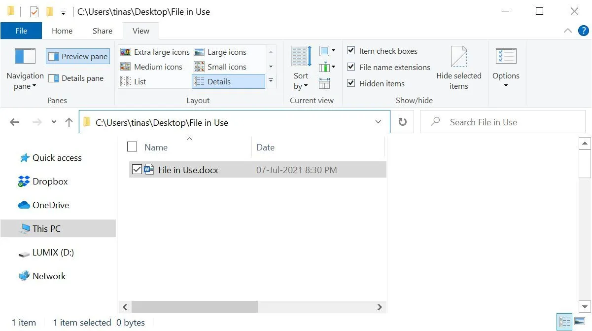 Thanh địa chỉ trong File Explorer hiển thị đường dẫn thư mục của một tệp trên Windows.