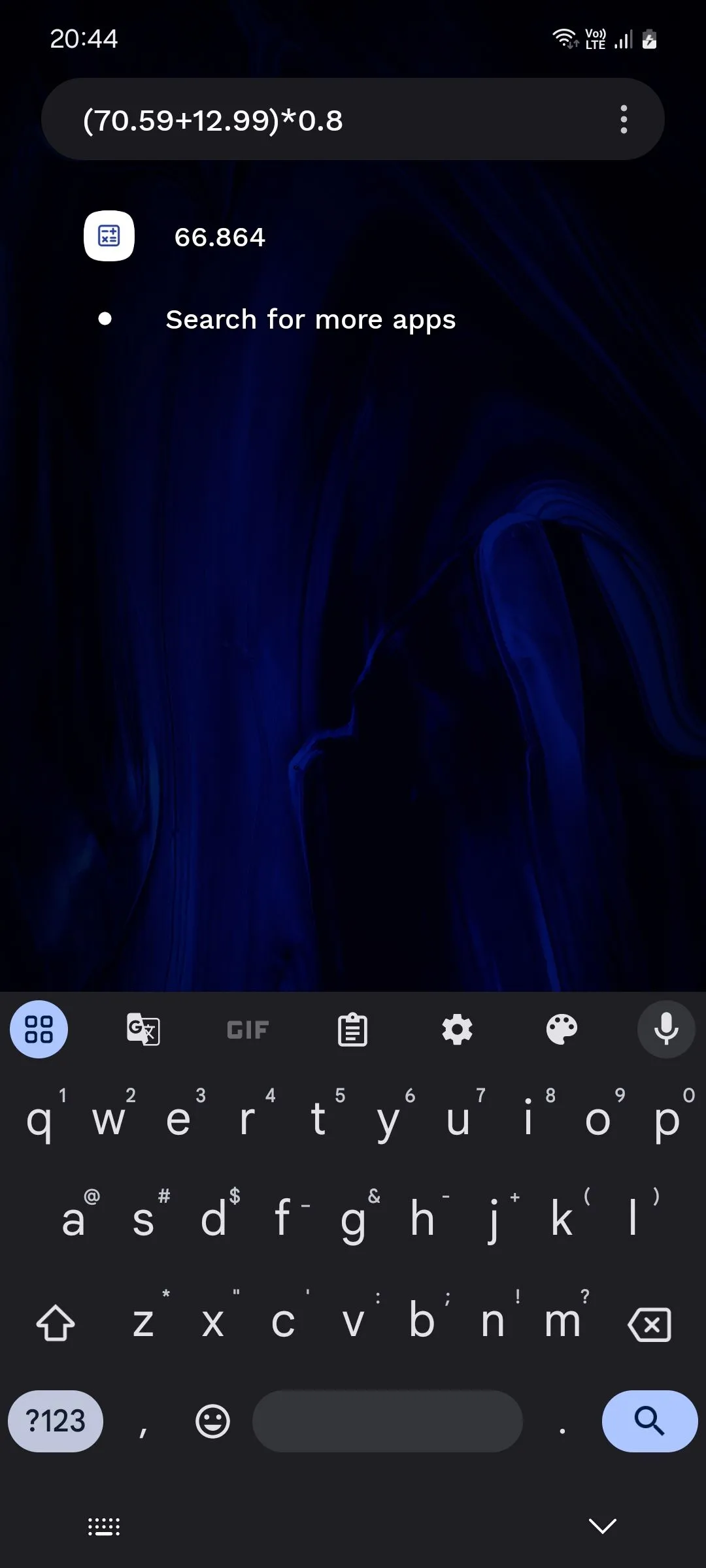 Thanh tìm kiếm Niagara Launcher tích hợp máy tính tiện lợi