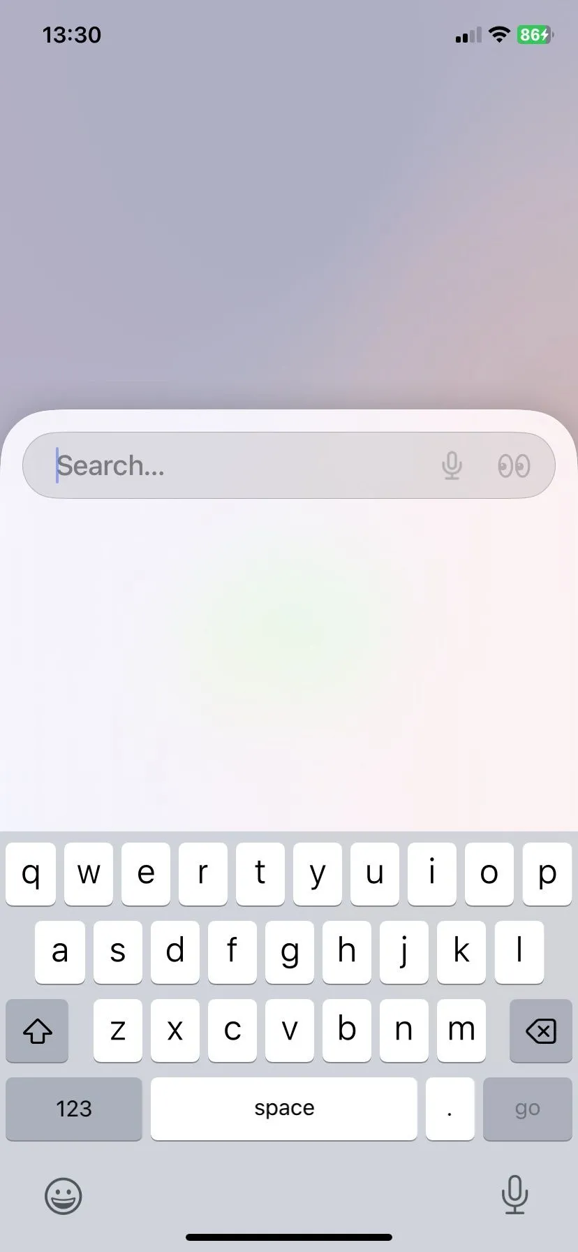 Thanh tìm kiếm và địa chỉ của Arc Search trên iPhone với giao diện tối giản.