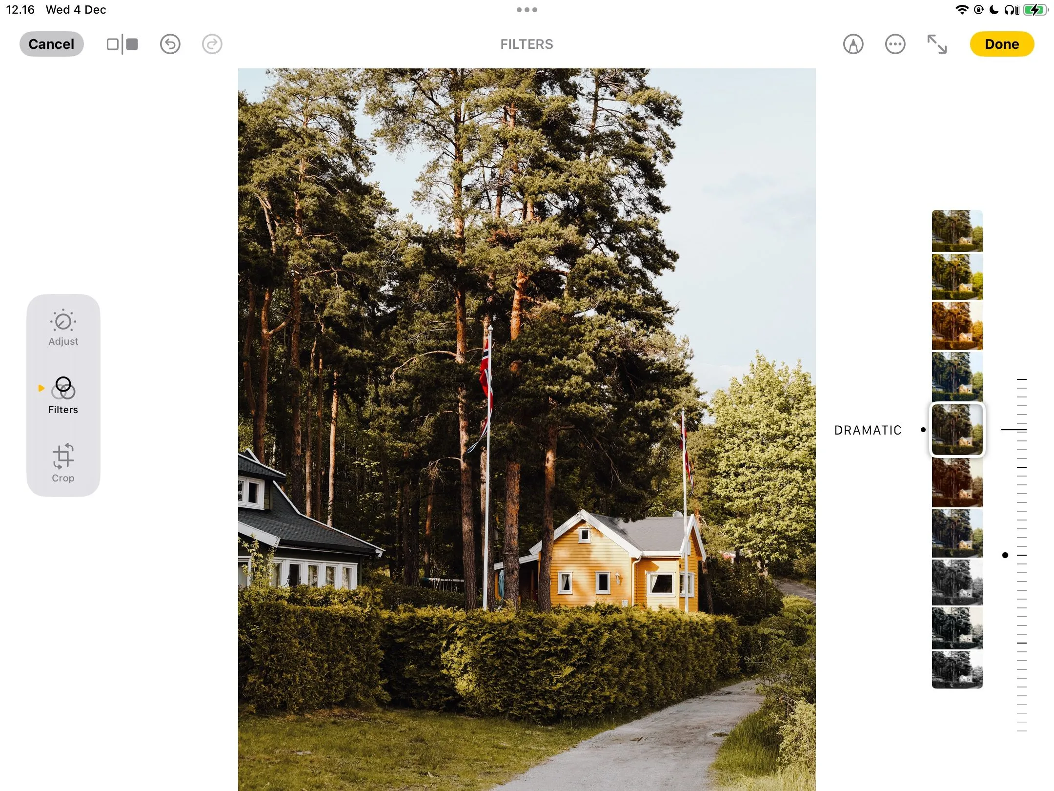 Thêm bộ lọc nghệ thuật cho ảnh của bạn trong ứng dụng Apple Photos trên iPad