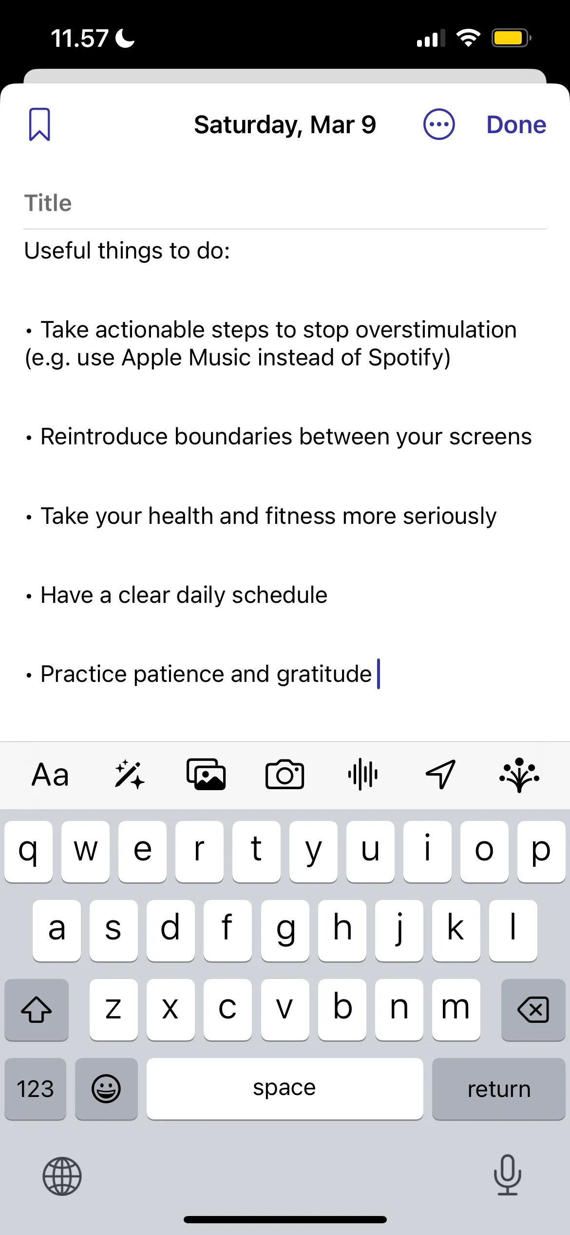 Thêm mục nhập mới vào ứng dụng Journal của Apple, cho phép ghi lại suy nghĩ, ảnh và ghi âm