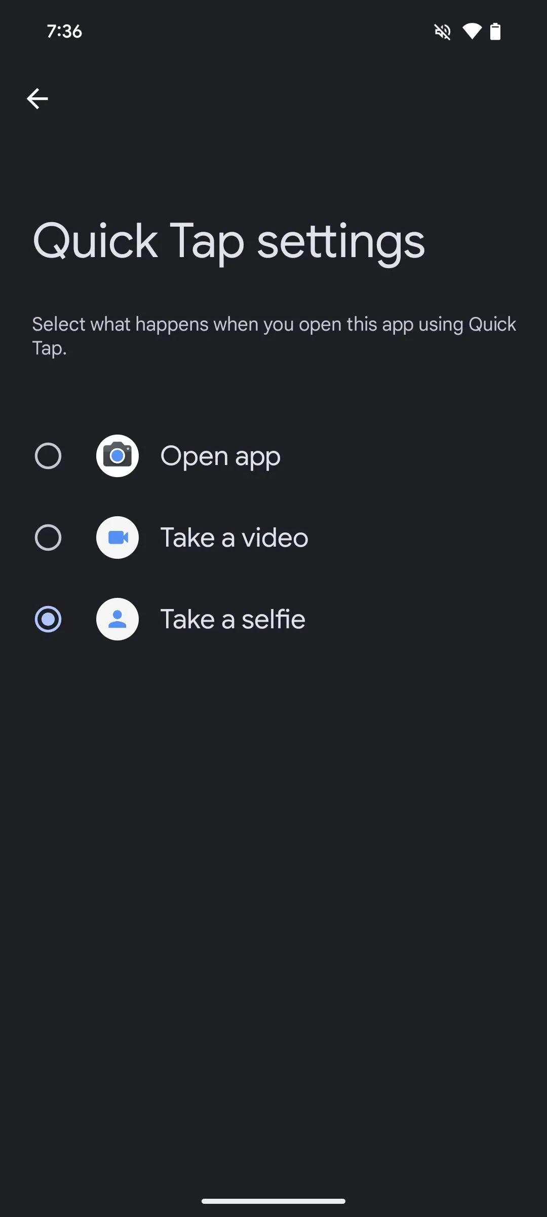 Thiết lập Chạm nhanh để mở ứng dụng Camera ở chế độ selfie trên Pixel