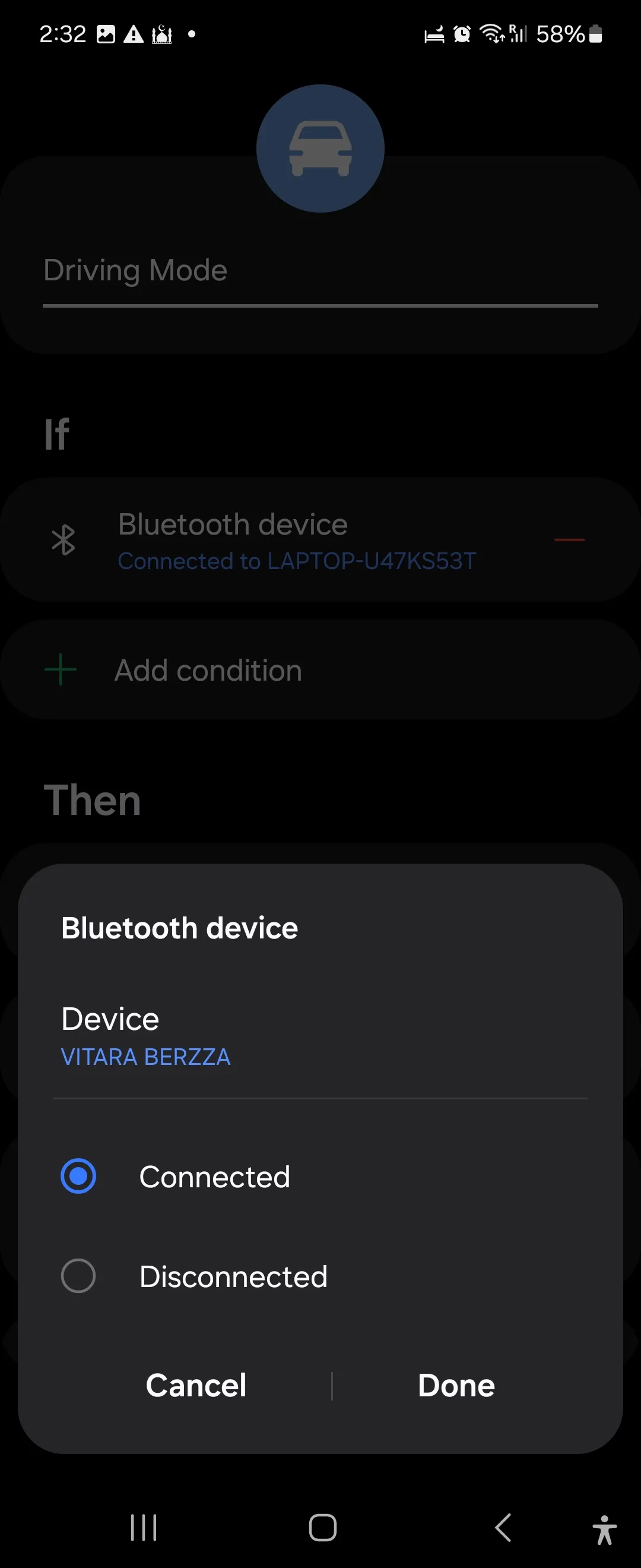Thiết lập chế độ lái xe với Bixby trên Galaxy Flip
