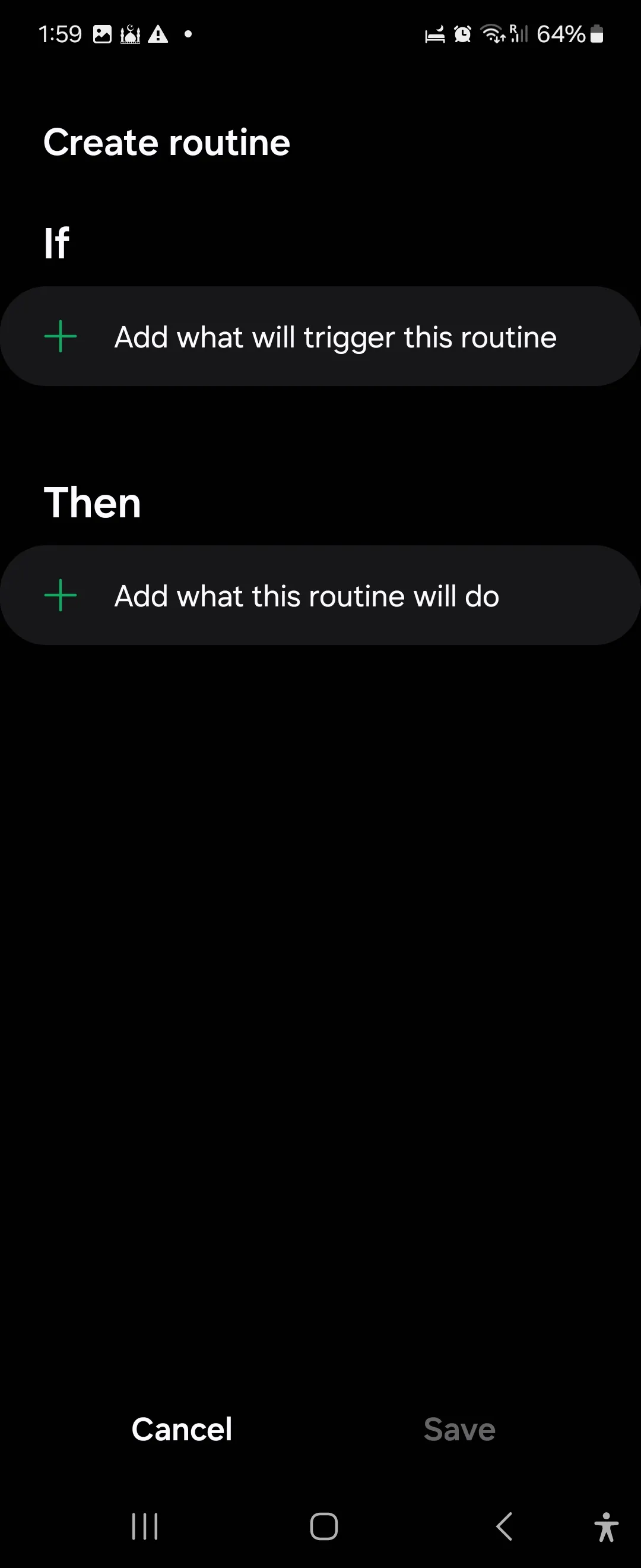 Thiết lập routine mới trên ứng dụng Samsung Modes and Routines