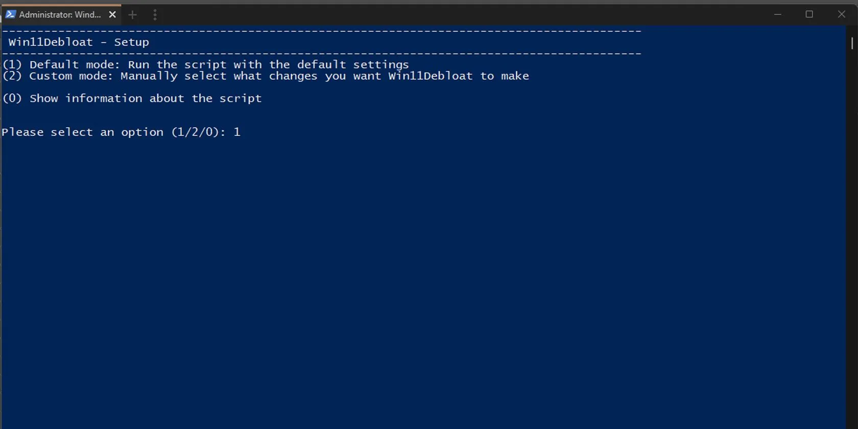 Thiết lập Win11Debloat bằng Powershell để gỡ ứng dụng không mong muốn