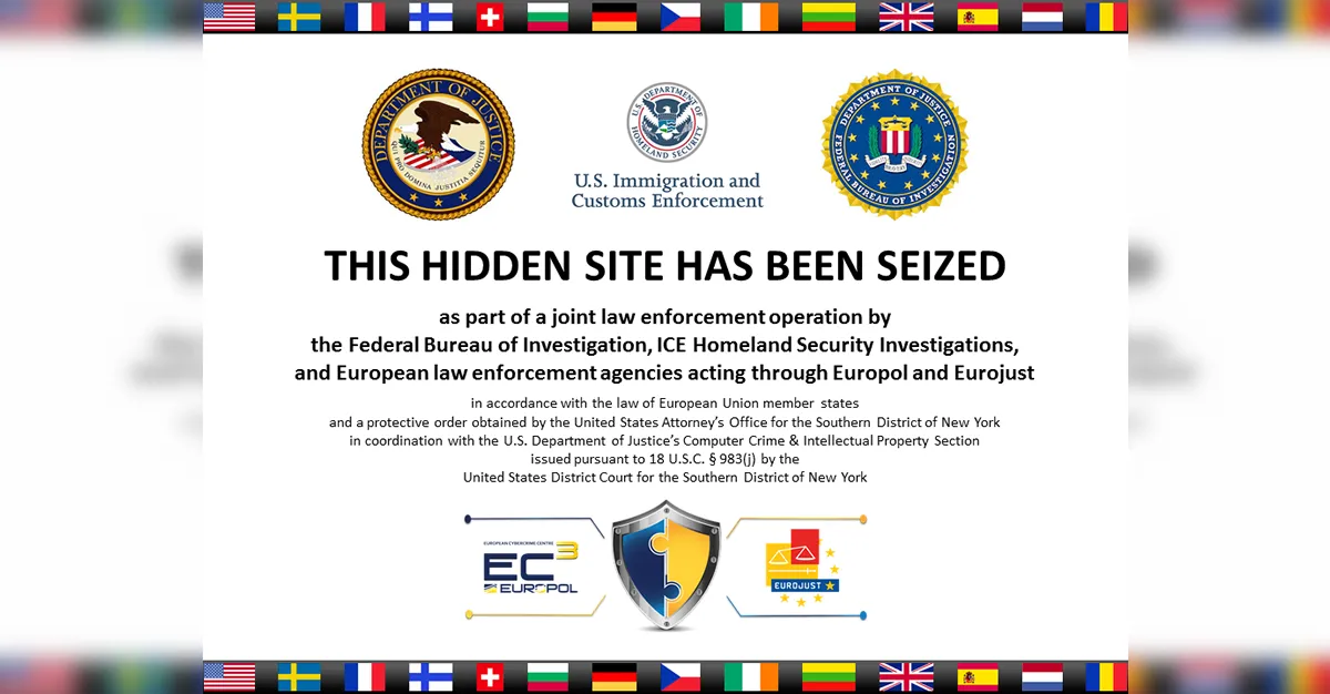 Thông báo tịch thu website Dark Web của ICE - Bằng chứng về sự can thiệp của pháp luật