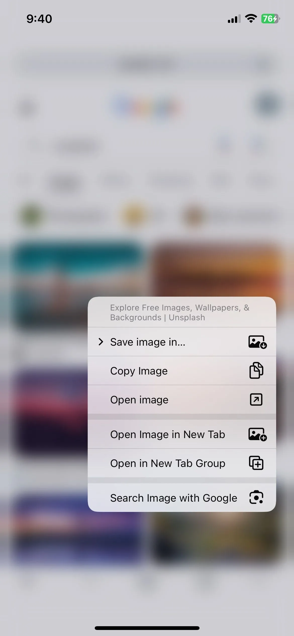 Tìm kiếm hình ảnh bằng Google trong Chrome trên iOS