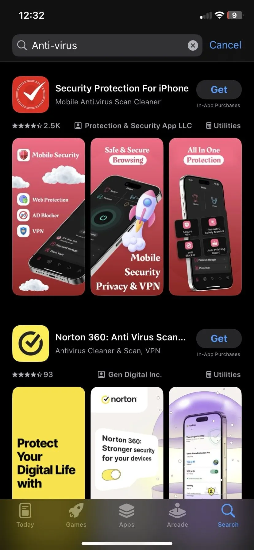 Tìm kiếm ứng dụng diệt virus cho iPhone