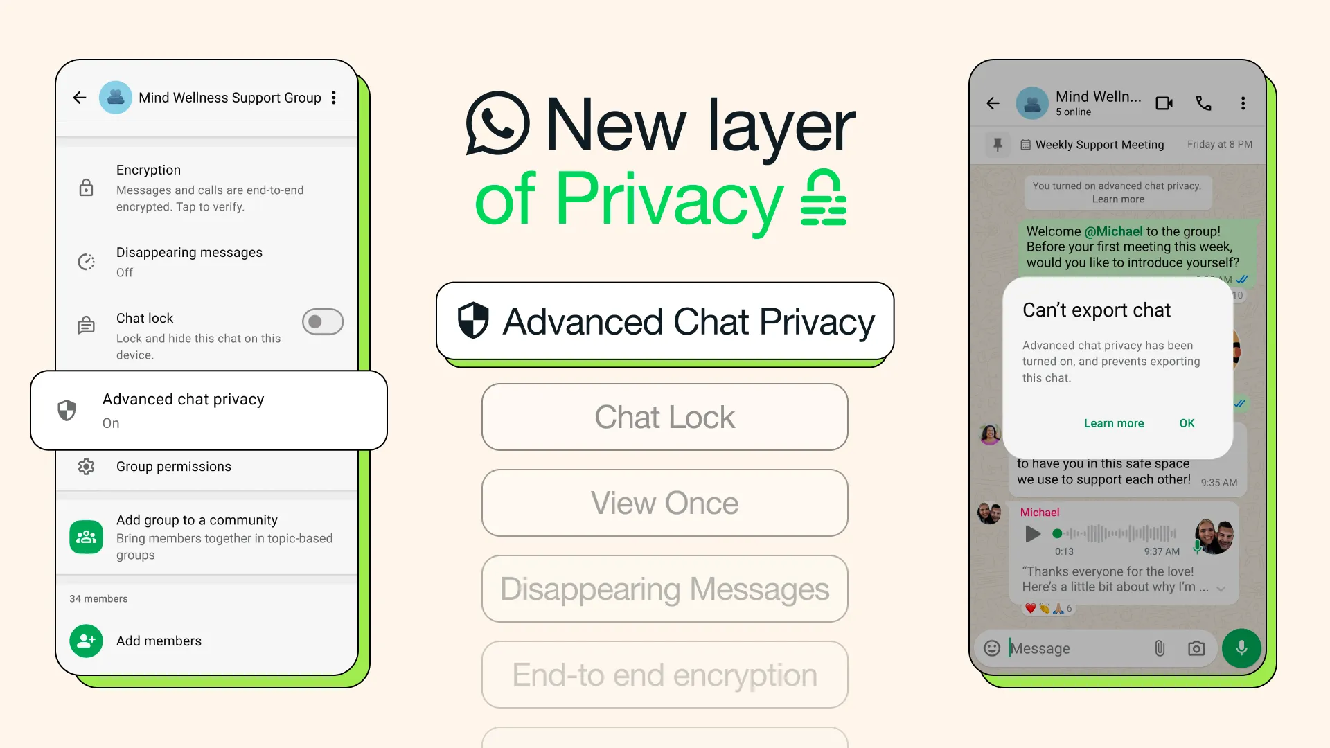 Tính năng Advanced Chat Privacy trên WhatsApp giúp bảo vệ thông tin trò chuyện