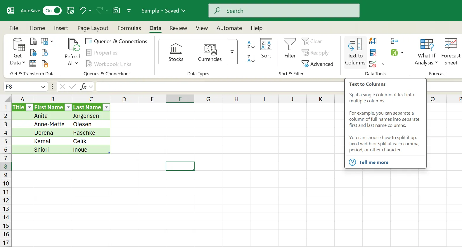 Tính năng Chuyển Văn bản thành cột trong Microsoft Office giúp sắp xếp dữ liệu