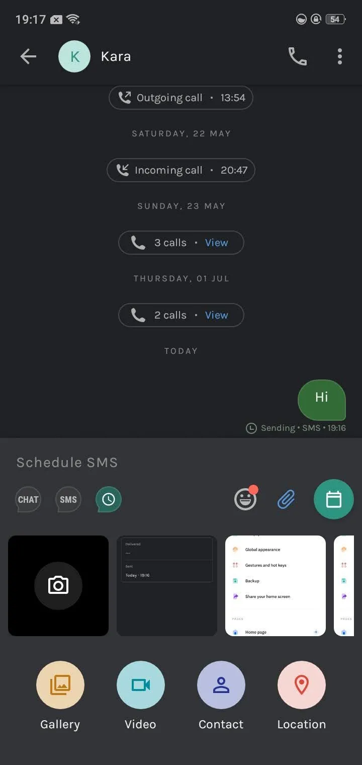 Tính năng đính kèm tệp tin trong ứng dụng nhắn tin Truecaller