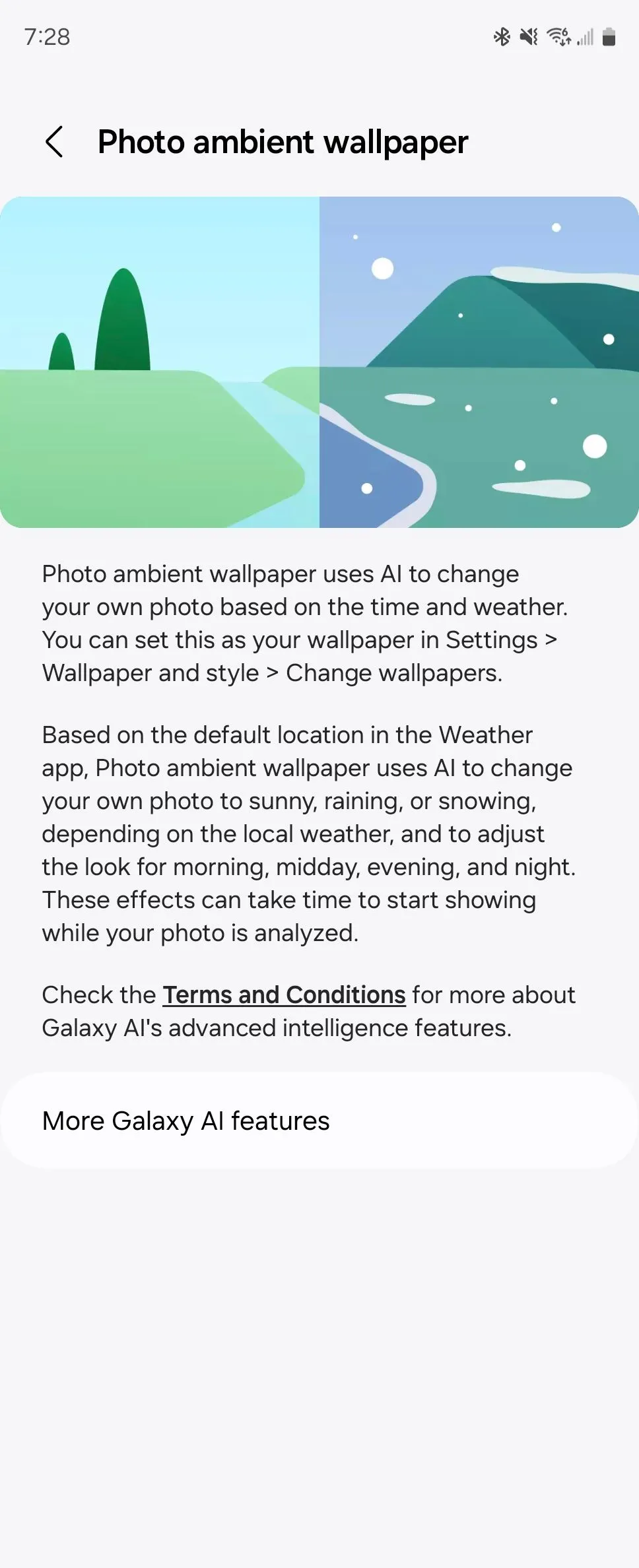 Tính năng hình nền động (Photo Ambient Wallpaper) của Galaxy AI.