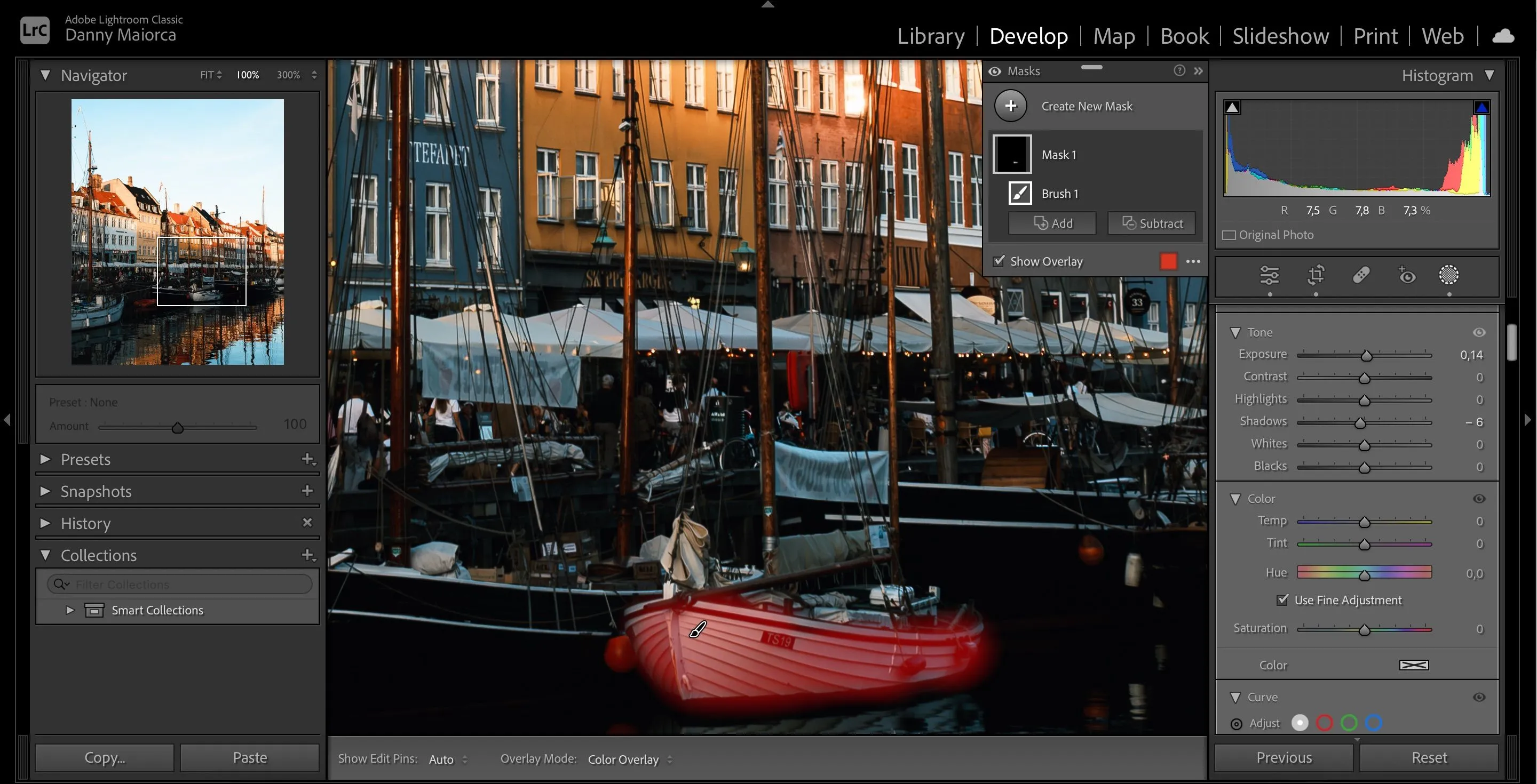 Tính năng Red Draw Mask trong Adobe Lightroom cho phép chỉnh sửa cục bộ chính xác