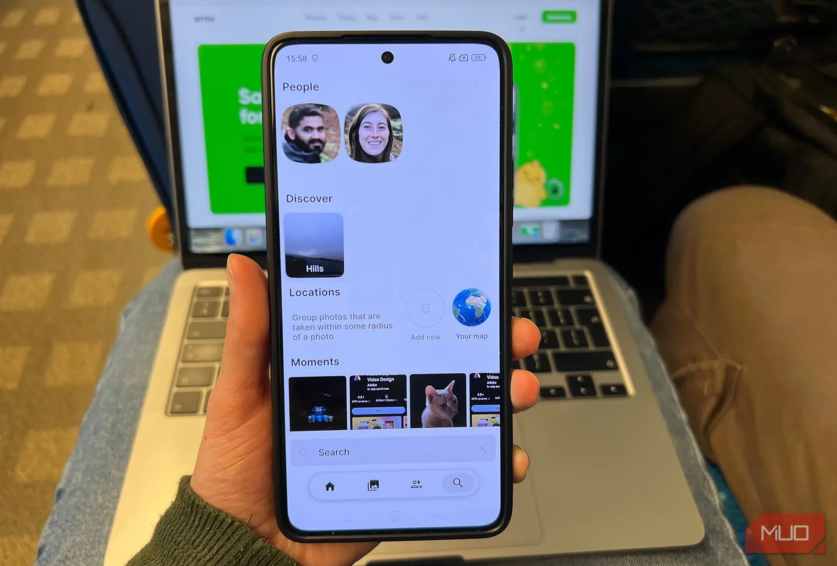 Tính năng tìm kiếm và gắn thẻ ảnh của Ente Photos