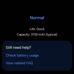 Tình trạng pin điện thoại Samsung qua ứng dụng Samsung Members