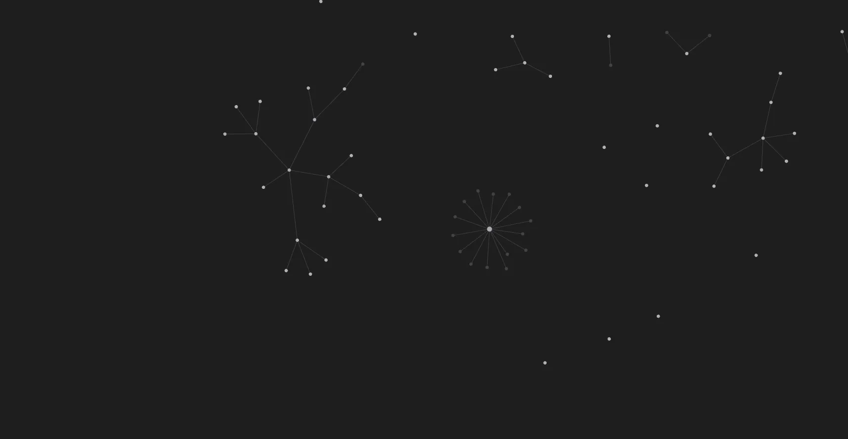 Tổng quan chế độ xem đồ thị (Graph View) của các ghi chú đã tạo trong ứng dụng Obsidian