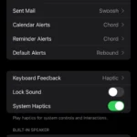 Trang Âm thanh & Cảm ứng trong ứng dụng Cài đặt iPhone, hiển thị tùy chọn Giới hạn âm lượng loa ngoài.