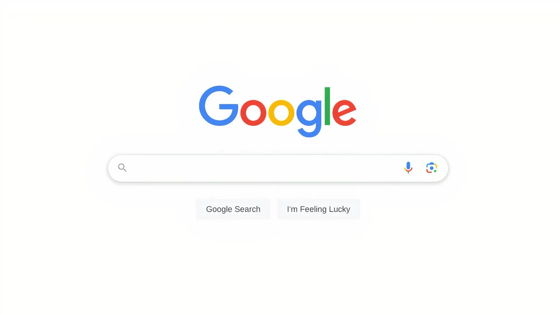 Trang chủ tìm kiếm Google với giao diện tối giản, tập trung vào ô tìm kiếm, thể hiện sự dễ dàng trong việc truy cập thông tin.