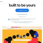 Trang tải Google Chrome chính thức hiển thị trên trình duyệt Chrome, giao diện đơn giản với nút "Tải xuống Chrome".