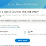 Trang web xuất dữ liệu Skype hiển thị các tùy chọn sao lưu lịch sử trò chuyện và tệp tin.