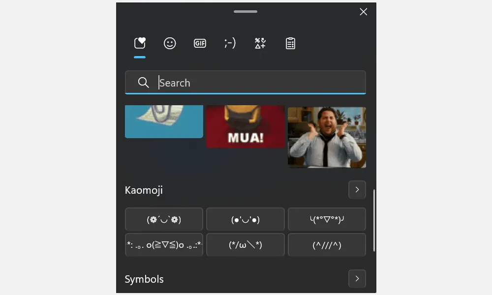 Trình chọn biểu tượng cảm xúc và ký hiệu đặc biệt trên máy tính Windows