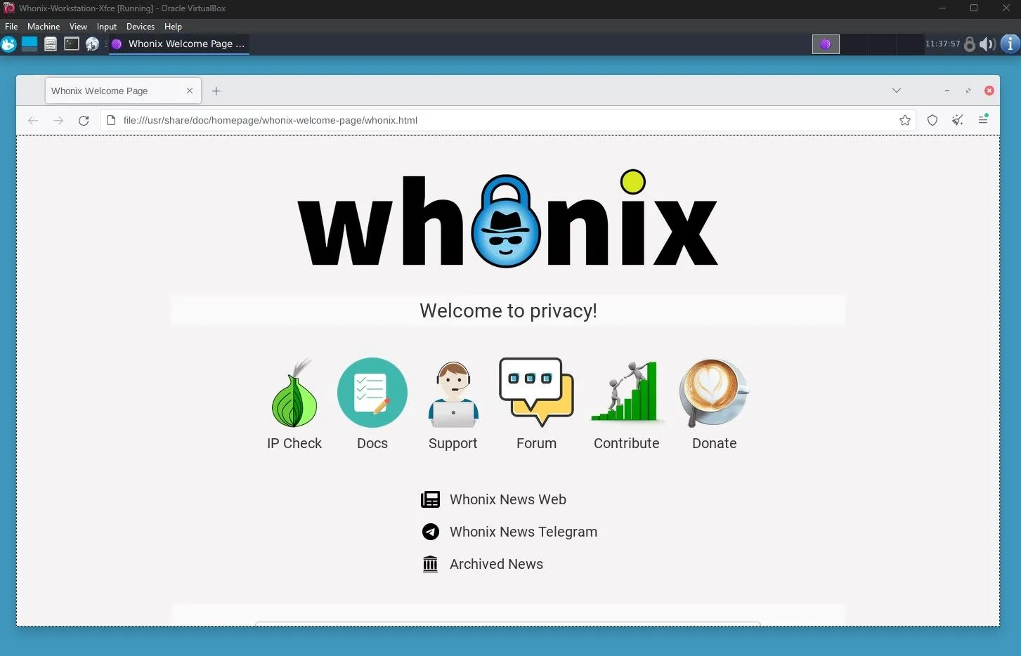 Trình duyệt web mặc định của Whonix Workstation, đảm bảo mọi kết nối đều qua mạng Tor để ẩn danh.