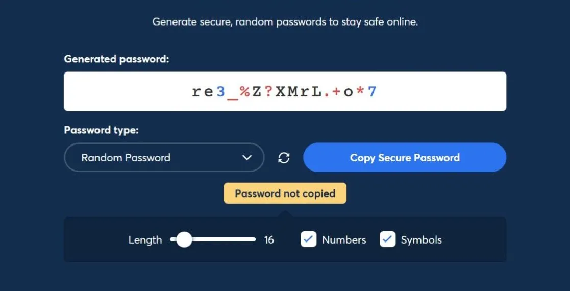 Trình tạo mật khẩu 1Password