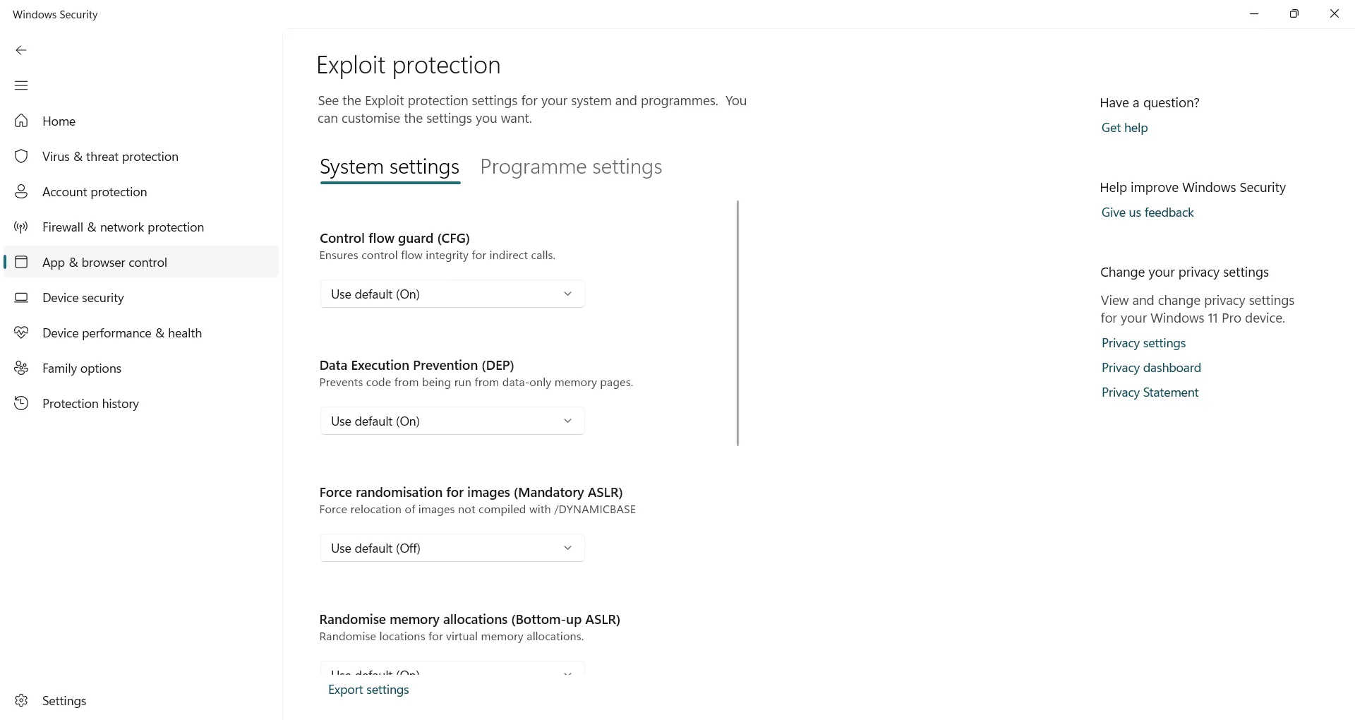 Tùy chỉnh cài đặt bảo vệ khai thác lỗ hổng trong Windows