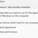 Tùy chỉnh cài đặt hiệu ứng hình ảnh trong cửa sổ Tùy chọn Hiệu suất trên Windows.