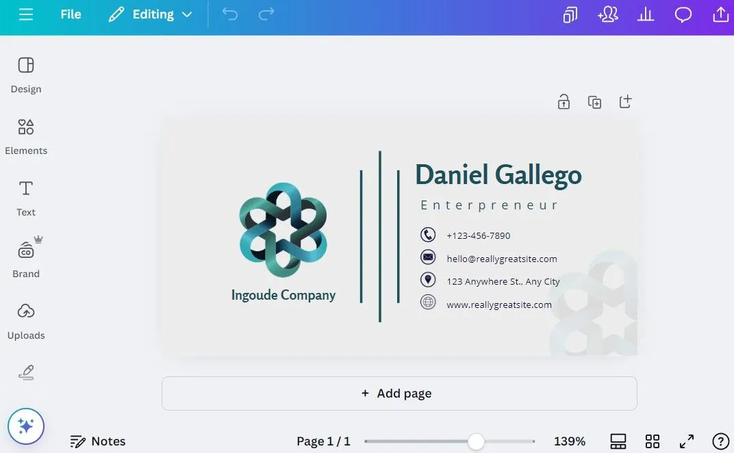 Tùy chỉnh chữ ký email trong ứng dụng Canva trên máy tính